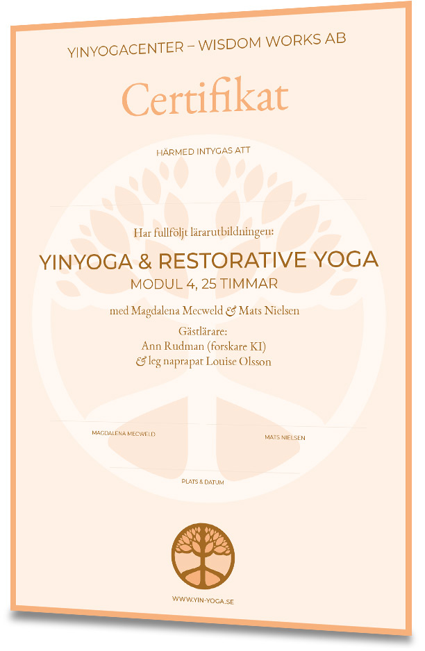 Certifikat Yinyoga och Restorative Yoga